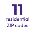 11 residential ZIP codes