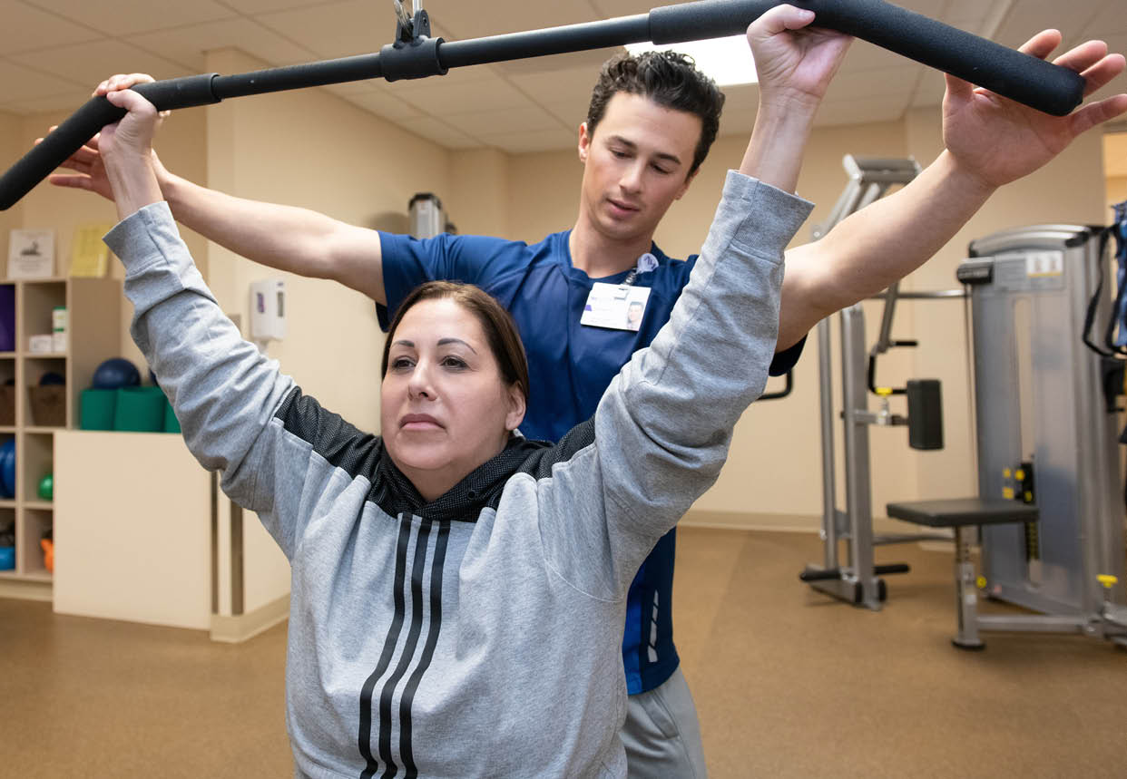 Frankie Greco, Physical Trainer in the Fitness Center at Northwestern Medicine Marianjoy Rehabilitation Hospital.