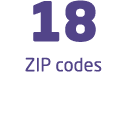 18 ZIP codes