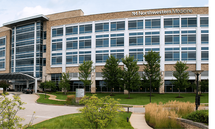Inpatient Pavilion Entrance at Northewestern Medicine Central Dupage Hospital.