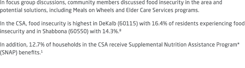 In focus group discussions, community members discussed food insecurity in the area and potential solutions, includin...