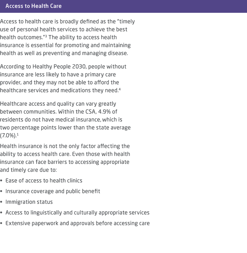 ￼￼ Access to health care is broadly defined as the “timely use of personal health services to achieve the best health...