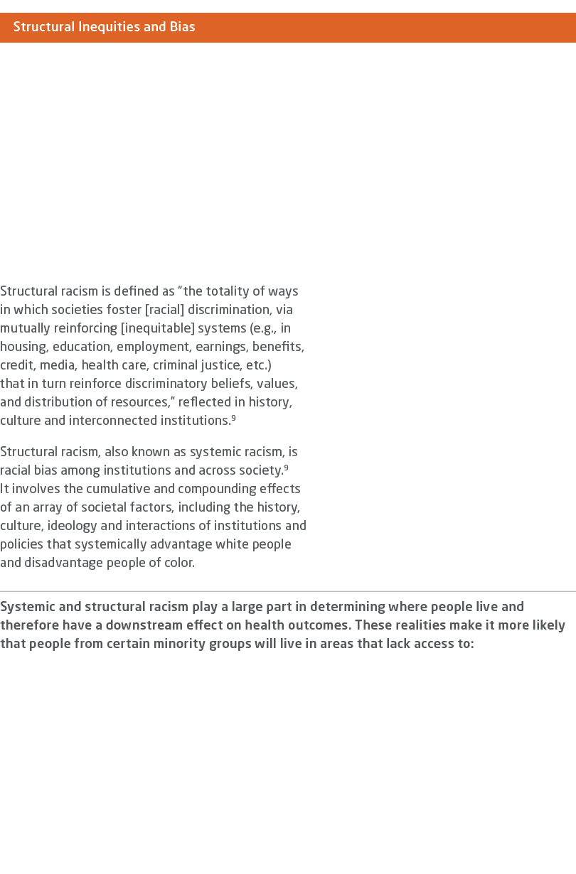 ￼ Structural racism is defined as “the totality of ways in which societies foster [racial] discrimination, via mutual...