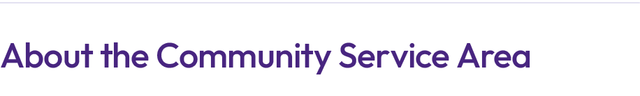 About the Community Service Area
