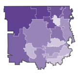 A map of the United States with a purple outline. Description generated by AI