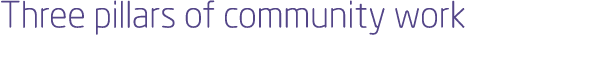 Three pillars of community work