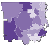 A map of the United States with a purple and white color scheme. Description generated by AI