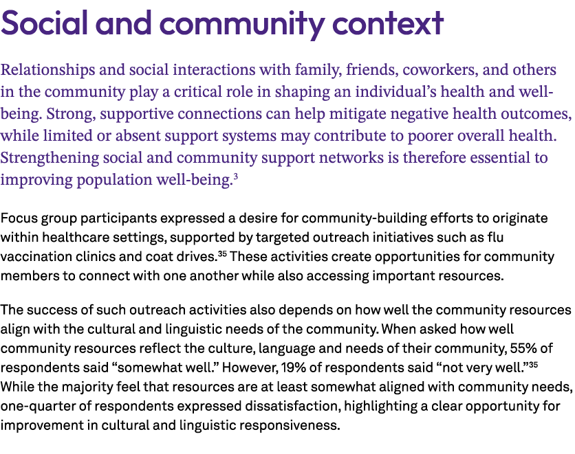Social and community context Relationships and social interactions with family, friends, coworkers, and others in the...