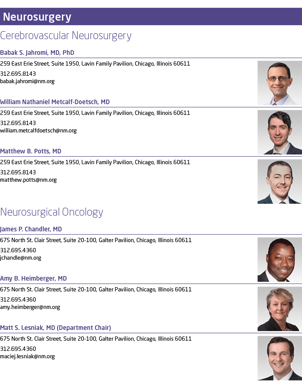  ￼ Cerebrovascular Neurosurgery Babak S. Jahromi, MD, PhD ￼259 East Erie Street, Suite 1950, Lavin Family Pavilion, C...