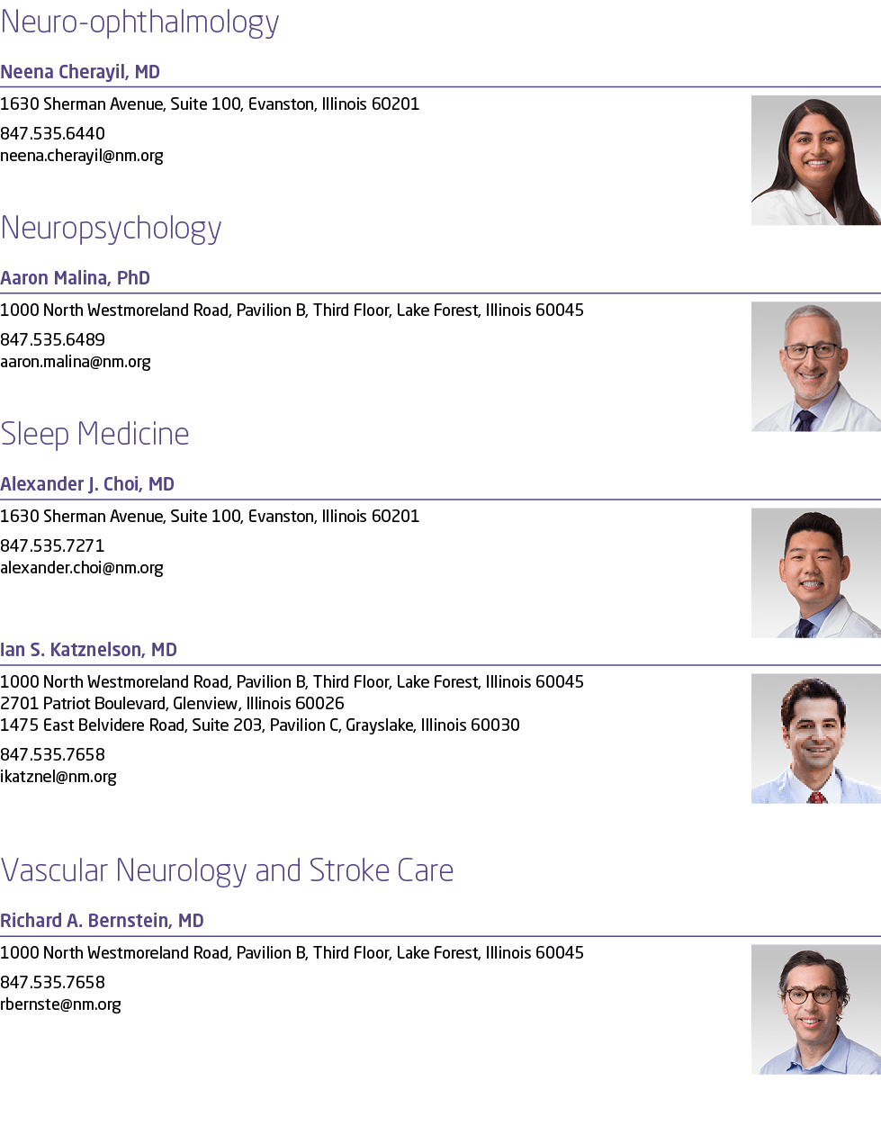 Neuro ophthalmology Neena Cherayil, MD ￼1630 Sherman Avenue, Suite 100, Evanston, Illinois 60201 847.535.6440﻿﻿﻿﻿ nee...