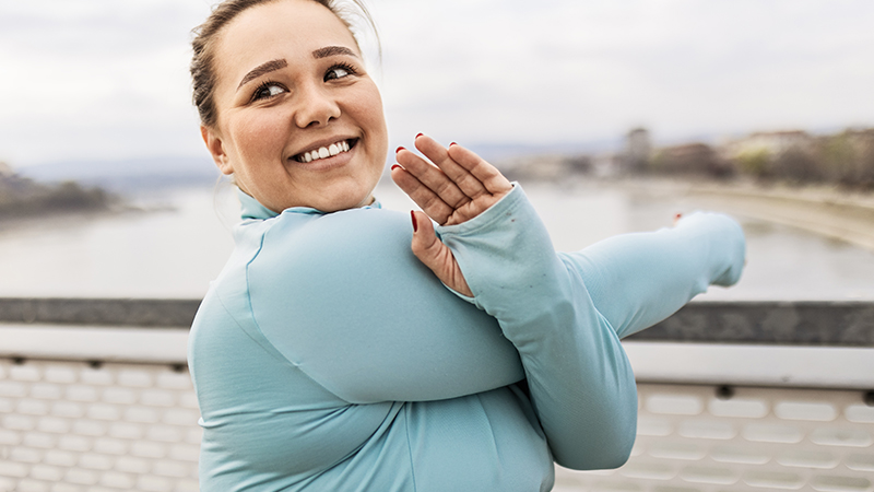 Person being active outdoors. 