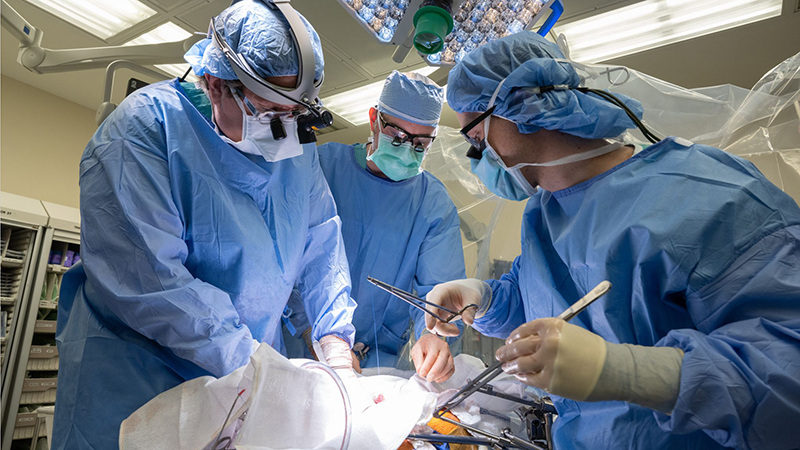 Andrew Wagner and his wife Nicole at Northwestern Memorial Hospital in Chicago.